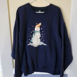 Women's Navy Snowman Sweater